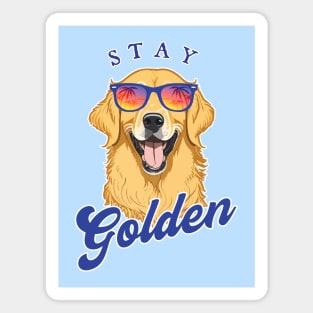 Stay Golden - Summer Golden Retriever in Shades Magnet